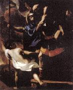 PRETI, Mattia Aeneas, Anchises and Ascanius Fleeing Troy a oil painting on canvas